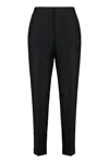 Alberta Ferretti Pleated-cuffed Trousers In Black