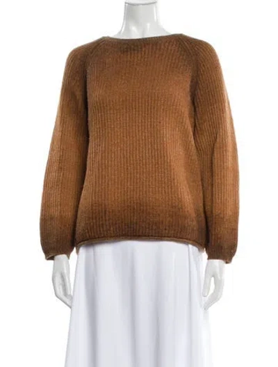 Pre-owned Alberta Ferretti Wool Bateau Neckline Sweater In Brown