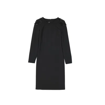Alberta Ferretti Wool Blend Dress In Black