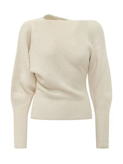 Alberta Ferretti Wool Blend Knit Sweater In Neutral