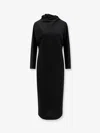 Alberta Ferretti Wool Blend Midi Dress In Gray