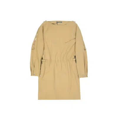 Alberta Ferretti Wool Blend Mini Dress In Beige
