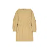Alberta Ferretti Wool Blend Mini Dress In Beige