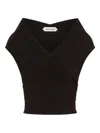 Alberta Ferretti Wool-blend Top In Black