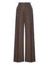 Alberta Ferretti Wool-blend Trousers In Brown