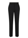Alberta Ferretti Wool Canvas Trouser In Black