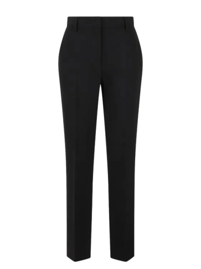 Alberta Ferretti Wool Canvas Trouser In Black