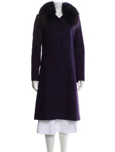 Pre-owned Alberta Ferretti Wool Coat In Purple