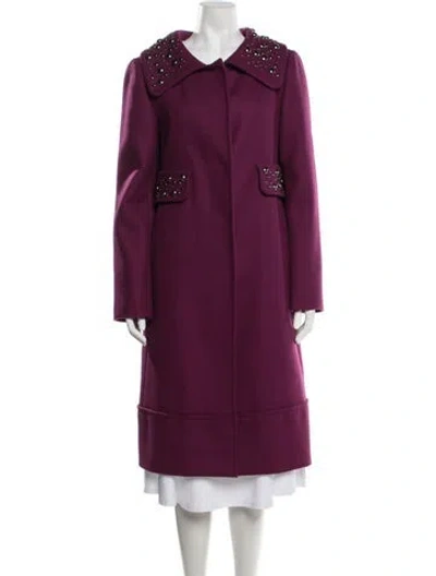 Pre-owned Alberta Ferretti Wool Coat In Purple