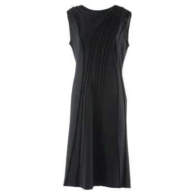 Pre-owned Alberta Ferretti Wool Dress Size 46 In Black