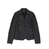 Alberta Ferretti Wool Jacket With Striped Pattern In Black