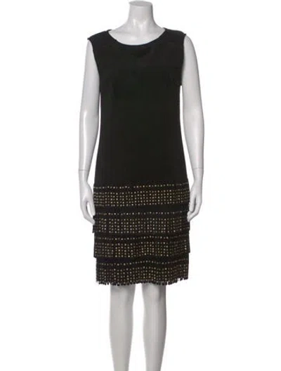 Pre-owned Alberta Ferretti Wool Knee-length Dress In Black