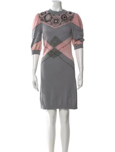 Pre-owned Alberta Ferretti Wool Knee-length Dress In Multi