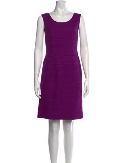 Pre-owned Alberta Ferretti Wool Knee-length Dress In Purple