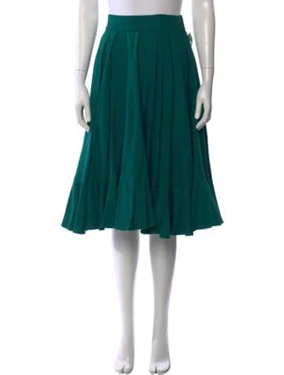 Pre-owned Alberta Ferretti Wool Knee-length Skirt In Green