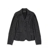 Alberta Ferretti Wool Logo Jacket In Black