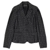 Alberta Ferretti Wool Logo Jacket In Black