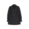 Alberta Ferretti Wool Long Jacket In Black