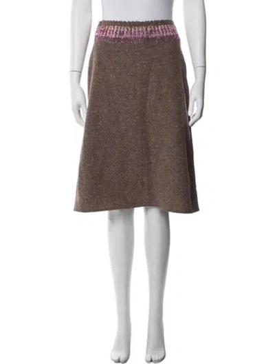 Pre-owned Alberta Ferretti Wool Midi Length Skirt In Brown