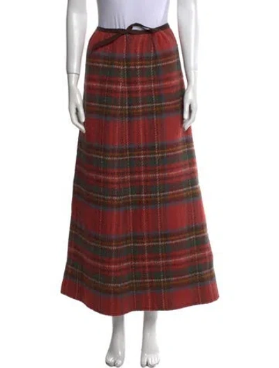 Pre-owned Alberta Ferretti Wool Midi Length Skirt In Red
