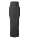 Alberta Ferretti Wool Midi Skirt In Gray