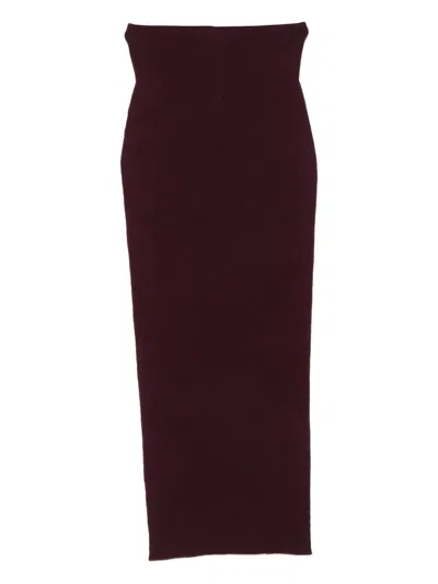 Alberta Ferretti Wool Pencil Maxi Skirt In Brown