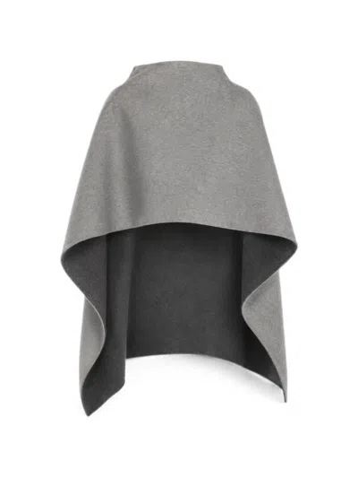 Alberta Ferretti Wool Poncho In Gray