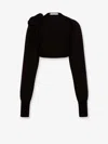 Alberta Ferretti Wool, Silk And Cashmere Shrug In Black