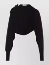 Alberta Ferretti Open Front Black Wool And Silk Cardigan In Black