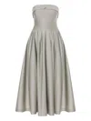 Alberta Ferretti Off-shoulder A-line Skirt In Gray