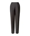 Alberta Ferretti Satin Trousers Embroidered Lapel In Gray