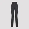 Alberta Ferretti High Waist Slim Fit Wool Trousers In Gray