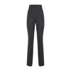 Alberta Ferretti High Waist Slim Fit Wool Trousers In Gray