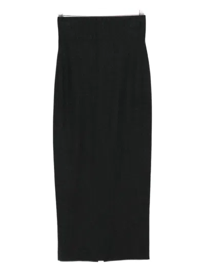 Alberta Ferretti Wool Skirt In Black