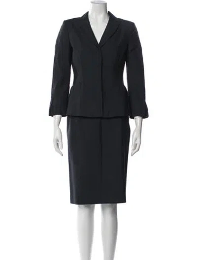 Pre-owned Alberta Ferretti Wool Skirt Set In Blue