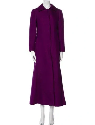 Pre-owned Alberta Ferretti Wool Trench Coat In Purple
