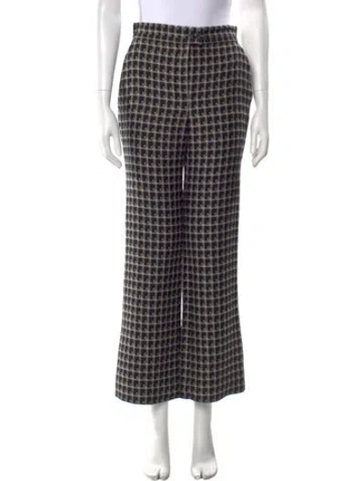 Pre-owned Alberta Ferretti Wool Wide Leg Pants In Black