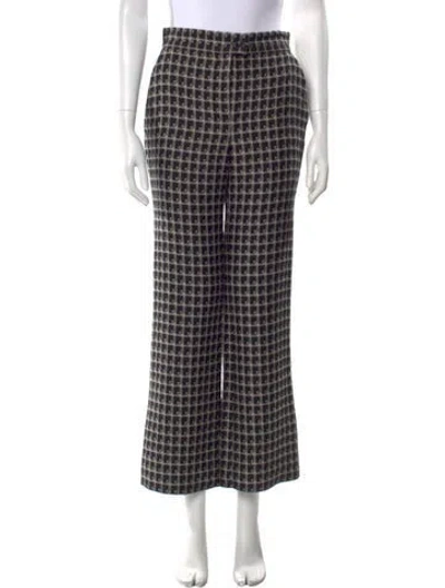 Pre-owned Alberta Ferretti Wool Wide Leg Pants In Black