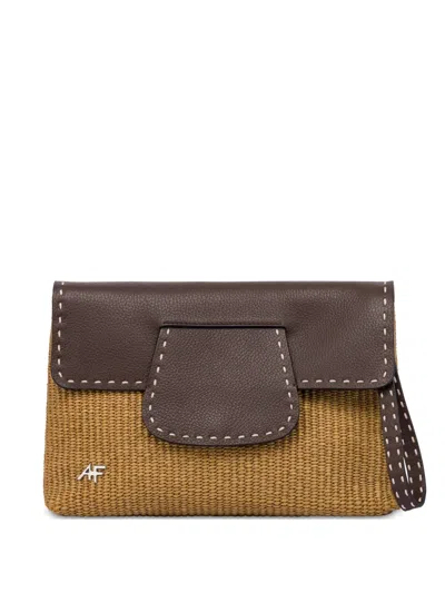 Alberta Ferretti Gewebte Clutch In Brown