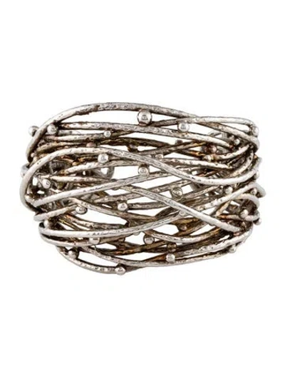 Pre-owned Alberta Ferretti Woven Cuff Bracelet, 6.75" In Multi