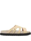 Alberta Ferretti Woven-design Round-toe Sandals In Neutral