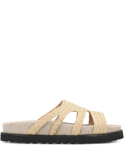 ALBERTA FERRETTI WOVEN-DESIGN ROUND-TOE SANDALS