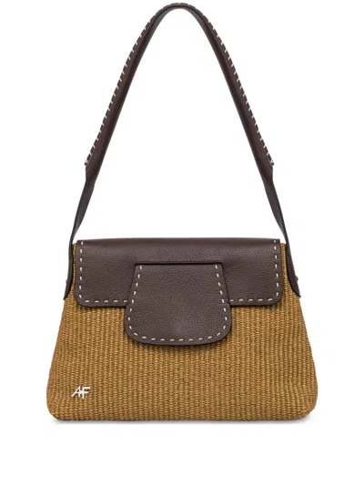 Alberta Ferretti Gewebte Schultertasche In Brown