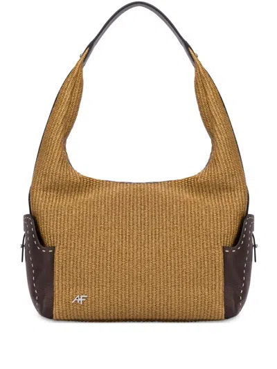 Alberta Ferretti Gewebte Schultertasche In Braun