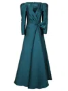 Alberta Ferretti Wrap-style Evening Dress With Bow Detail In Multi