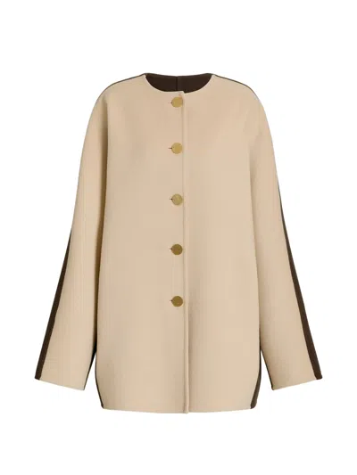 Alberta Ferretti Yellow Coat  In Neutral