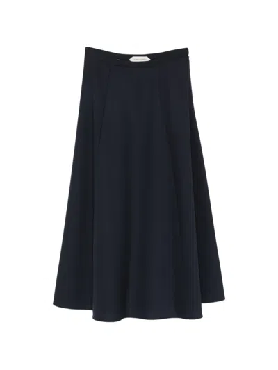 Alberta Ferretti Zip-fastening A-line Midi Skirt In Blue