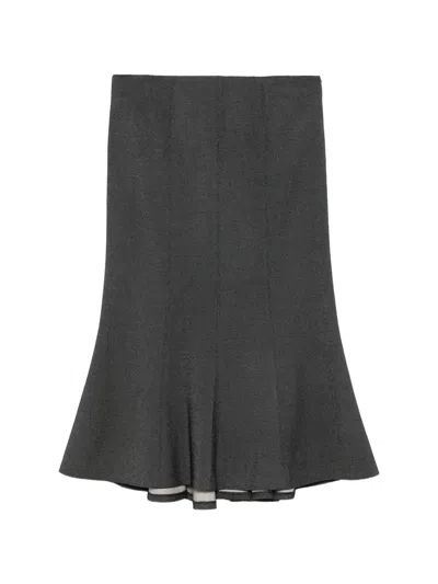 Alberta Ferretti Zip-fastening Midi Skirt In Gray