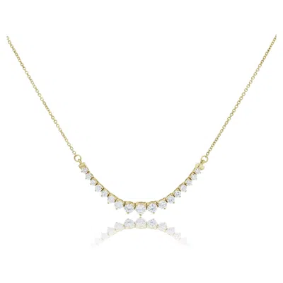 Pre-owned Alberto 1.10 Ctw White Diamond Classic Graduated Necklace In 14k Yellow Gold