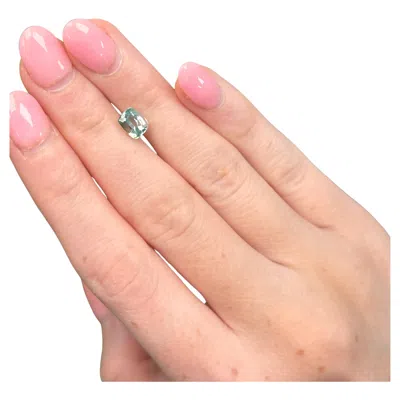 Pre-owned Alberto 1.31 Carat Emerald-cut Natural Aqua Blue Bi-color Tourmaline Loose Gemstone